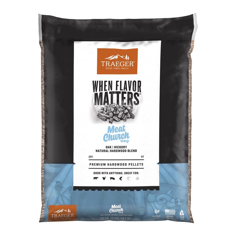 Traeger Meat Church Hardwood Pellets All Natural Hickory 20 lb