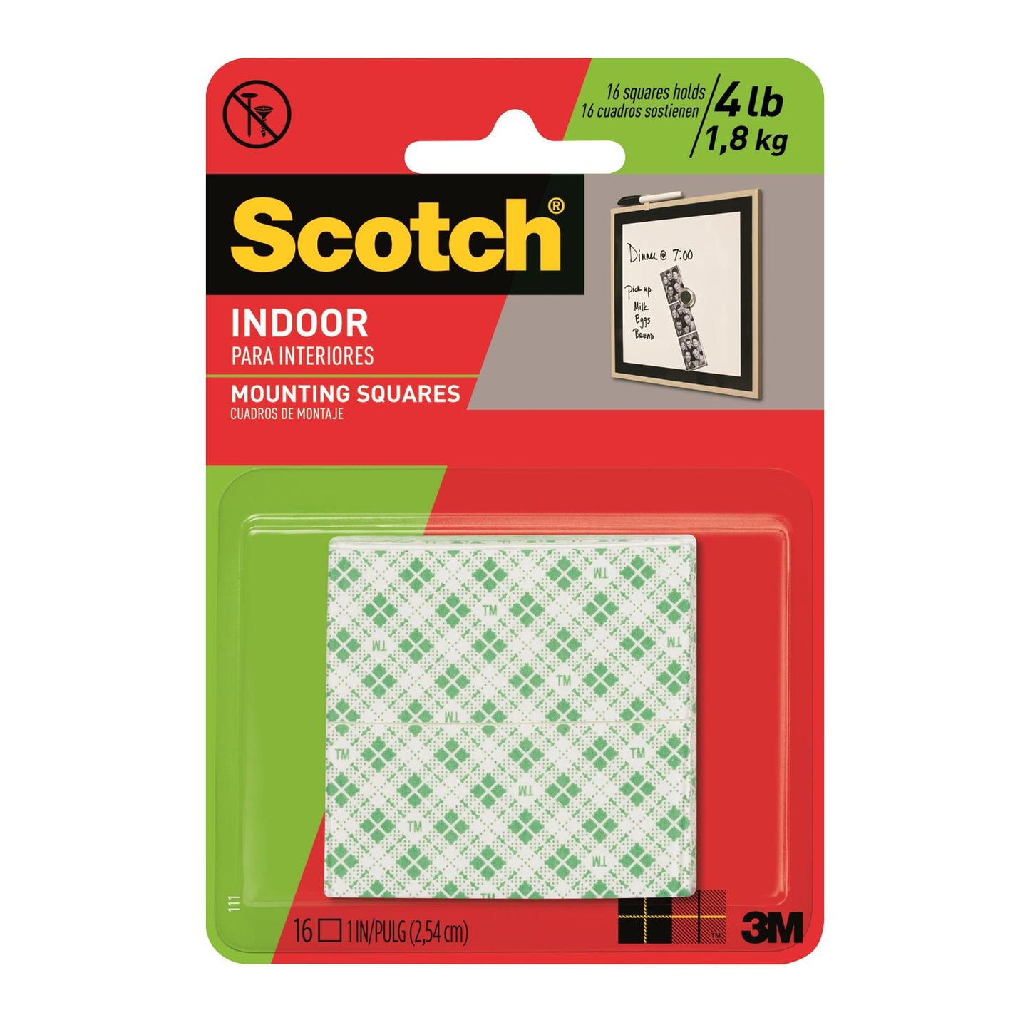 Scotch 1 in. L X 1 in. W Double-Sided Mounting Squares