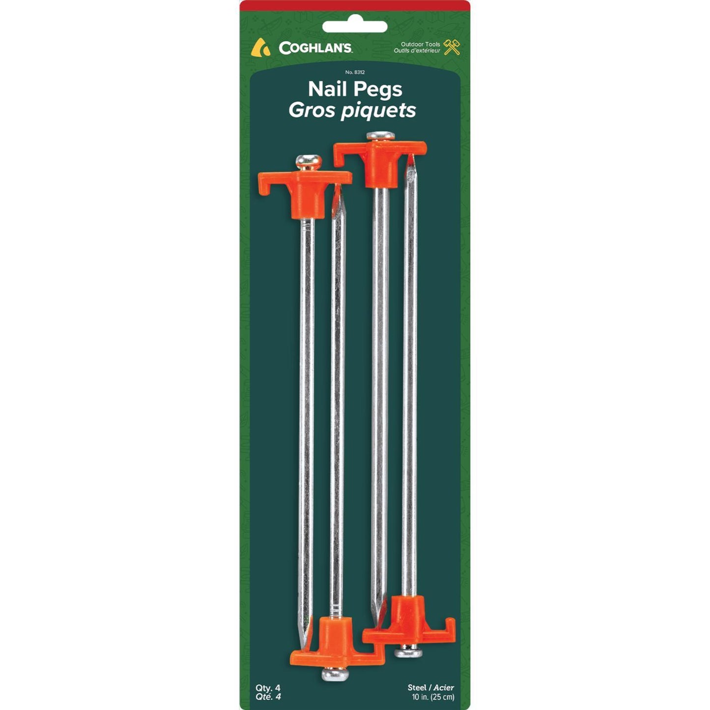 Coghlan's Silver Nail Pegs 13.625 in. H X 4.500 in. W X 10 in. L 4 pk