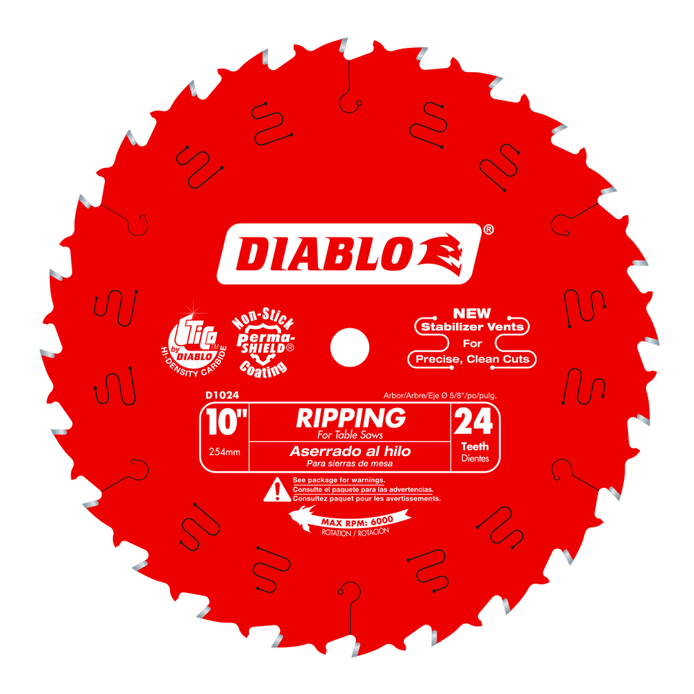Diablo 10 in. D X 5/8 in. TiCo Hi-Density Carbide Ripping Saw Blade 24 teeth 1 pk