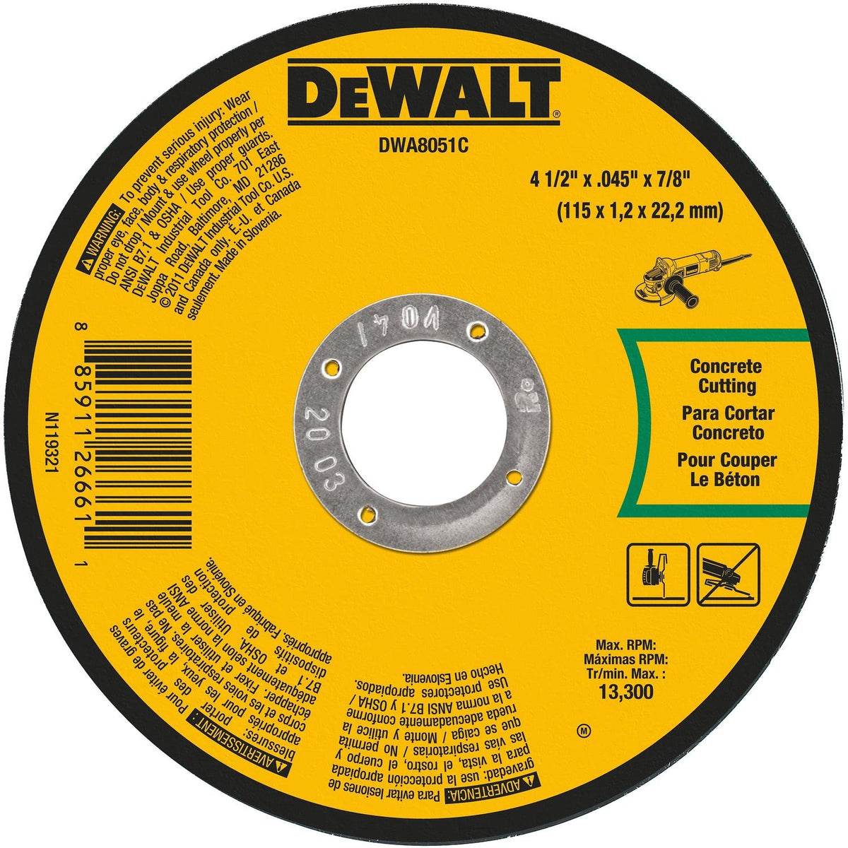 MAS CUTWHL 4.5X.045X7/8"