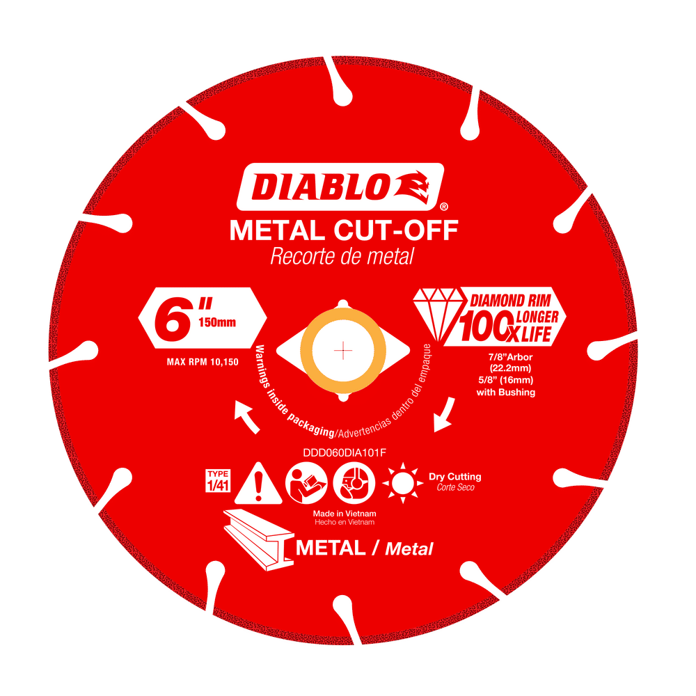 Diablo 6 in. D X 7/8 in. X 0.047 in. thick Diamond Metal Cut-Off Wheel