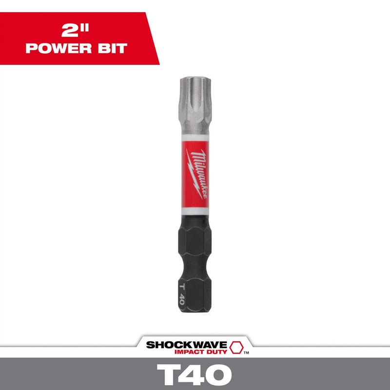 Milwaukee Shockwave Torx T40 X 2 in. L Impact Power Bit Steel 1 pc