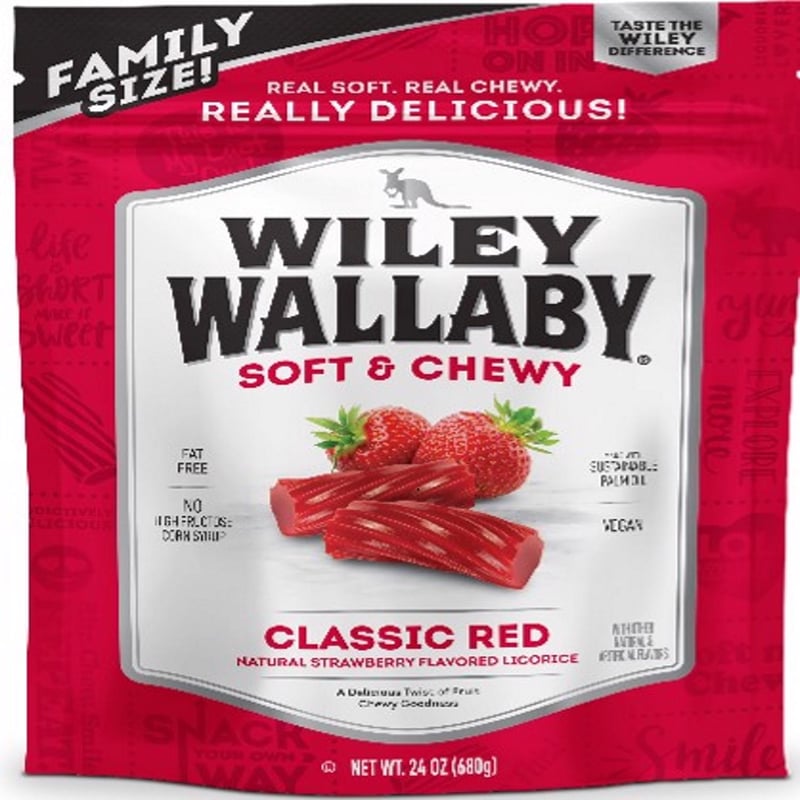 Wiley Wallaby Classic Red Strawberry Licorice Chewy Candy 24 oz