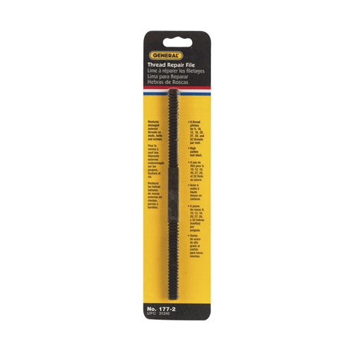 General 8-1/2 in. L X 7/16 in. W High Carbon Steel Assorted Thread Repair File 1 pc — Model 177-2
