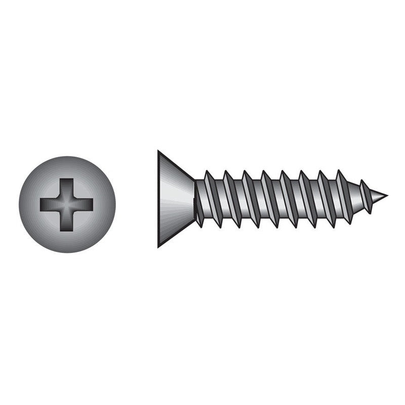HILLMAN No. 6 Ga. X 3/4 in. L Phillips Flat Head Sheet Metal Screws 100 pk