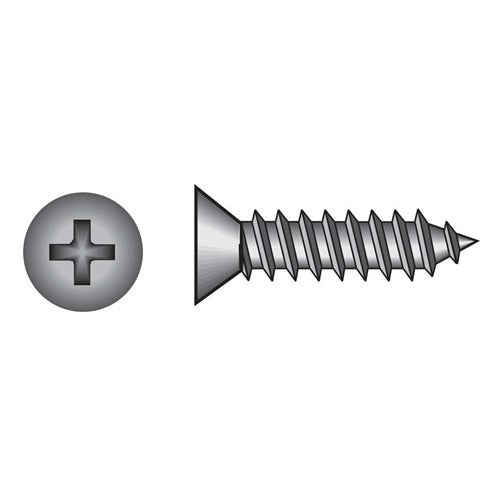 HILLMAN No. 6 Ga. X 5/8 in. L Phillips Flat Head Sheet Metal Screws 100 pk