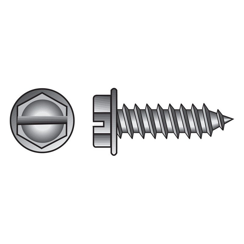 HILLMAN No. 8 Ga. X 1 in. L Slotted Hex Washer Head Sheet Metal Screws 100 pk — Stainless Steel