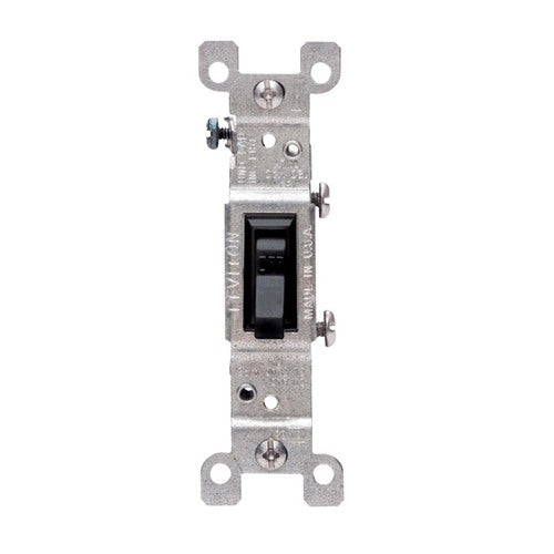 Leviton 15 amps Single Pole Toggle AC Quiet Switch Black 1 pk