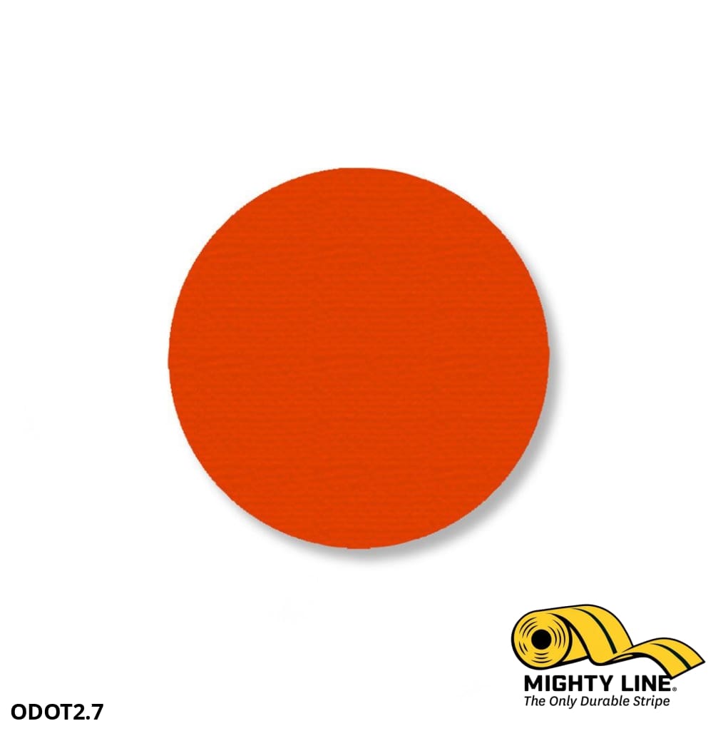 Mighty Line Tape 2.7” Orange Floor Tape Dots – Pack of 100