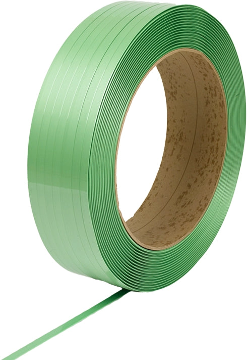 PAC Polyester Strapping — Embossed Surface — 5/8" / 0.035" / 1,400 lb (4,000 ft coil) / Green Wax/AAR (Single)