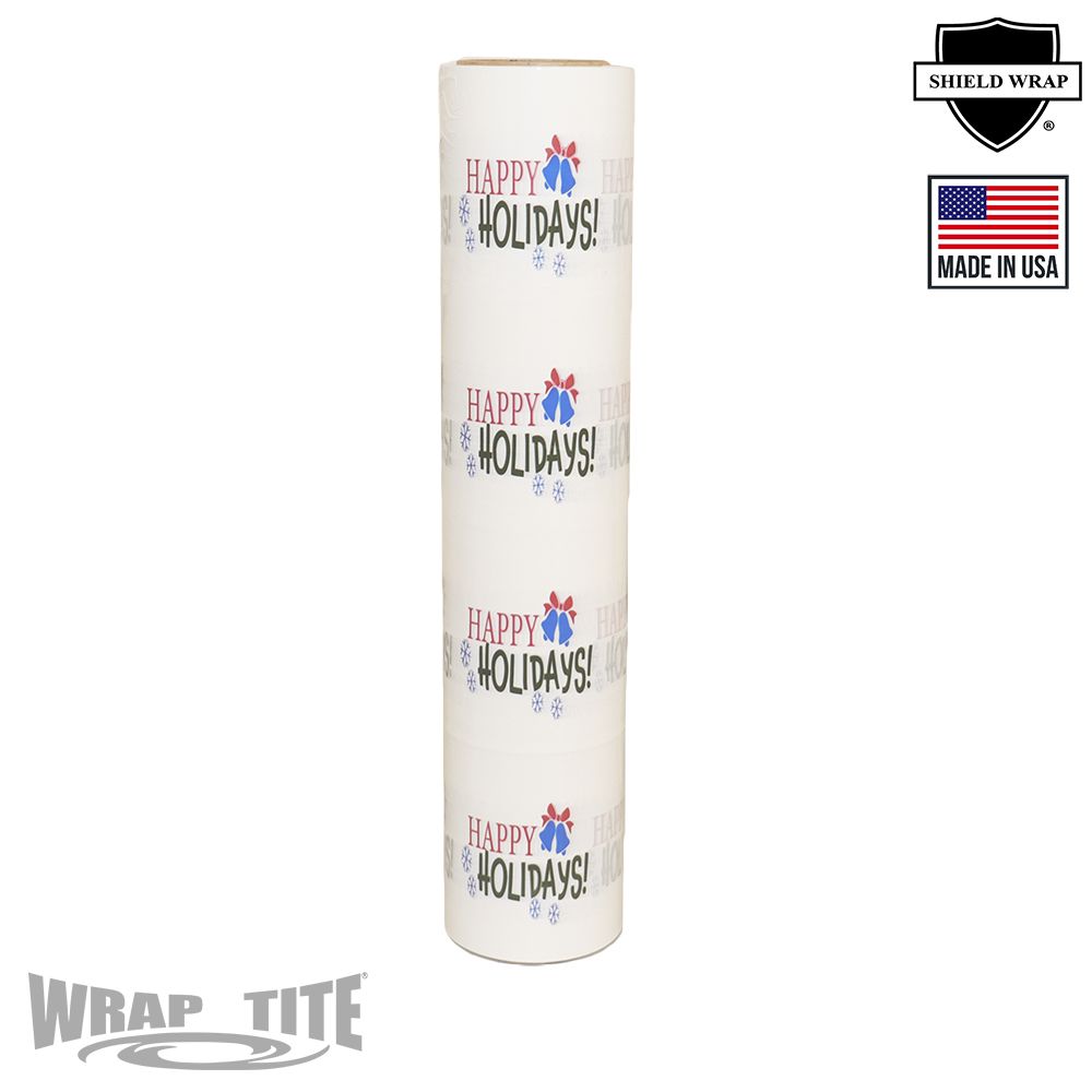 20 X 6000 x 80 - WHITE WITH 3C "HAPPY HOLIDAY" PRINT - 40 RLS/PLT