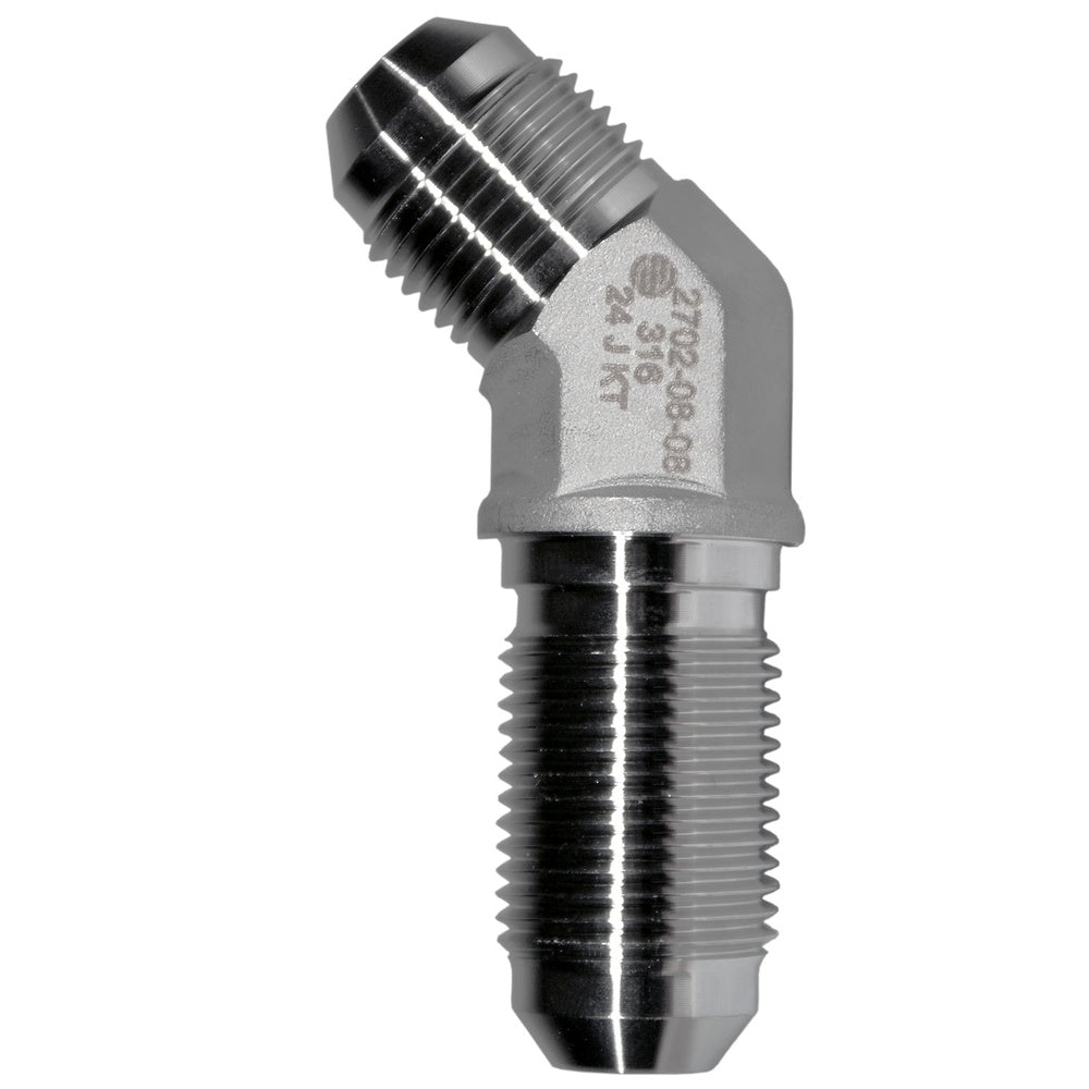 Male JIC 37° Bulkhead Union 45-deg Elbow