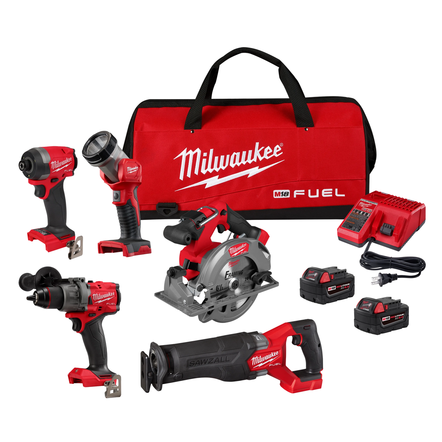 Milwaukee M18 FUEL Cordless Brushless 5 Tool Combo Kit