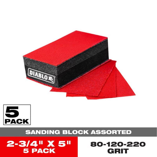 Flexible abrasive sanding sponge block for contoured and detail sanding