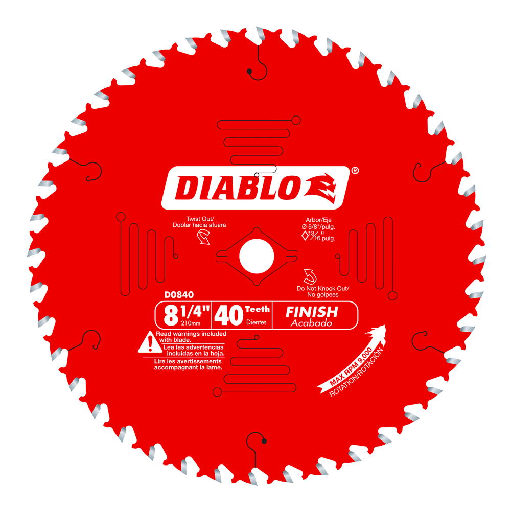 Diablo 8-1/4 in. D X 5/8 in. TiCo Hi-Density Carbide Finishing Saw Blade 40 teeth 1 pk