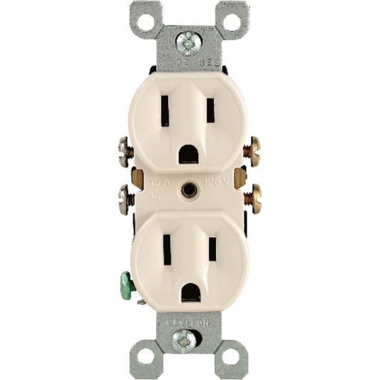 Leviton 15 amps 125 V Duplex Light Almond Outlet 5-15R 1 pk