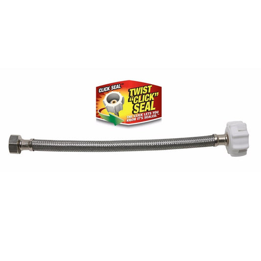 Fluidmaster 3/8 in. Compression X 7/8 in. D Ballcock 20 in. Braided Stainless Steel Toilet Supply Li