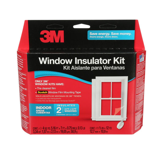 3M Indoor Window Film Insulator Kit 36 in. L X 60 in. W 2 pk