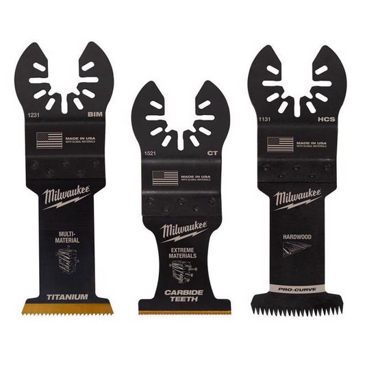 Milwaukee Universal Fit Open-Lok Carbide Multi-Material Oscillating Blade 3-Pack Mfr 49-10-9001