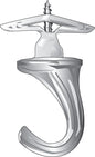 HILLMAN Small White Brass 5.7 in. L Ceiling Hook 2 pk