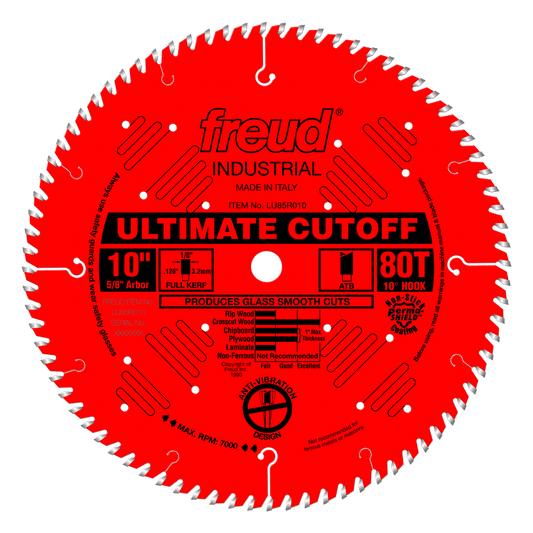 Freud 10 in. D X 5/8 in. Crosscutting TiCo Hi-Density Carbide Circular Saw Blade 80 teeth 1 pk