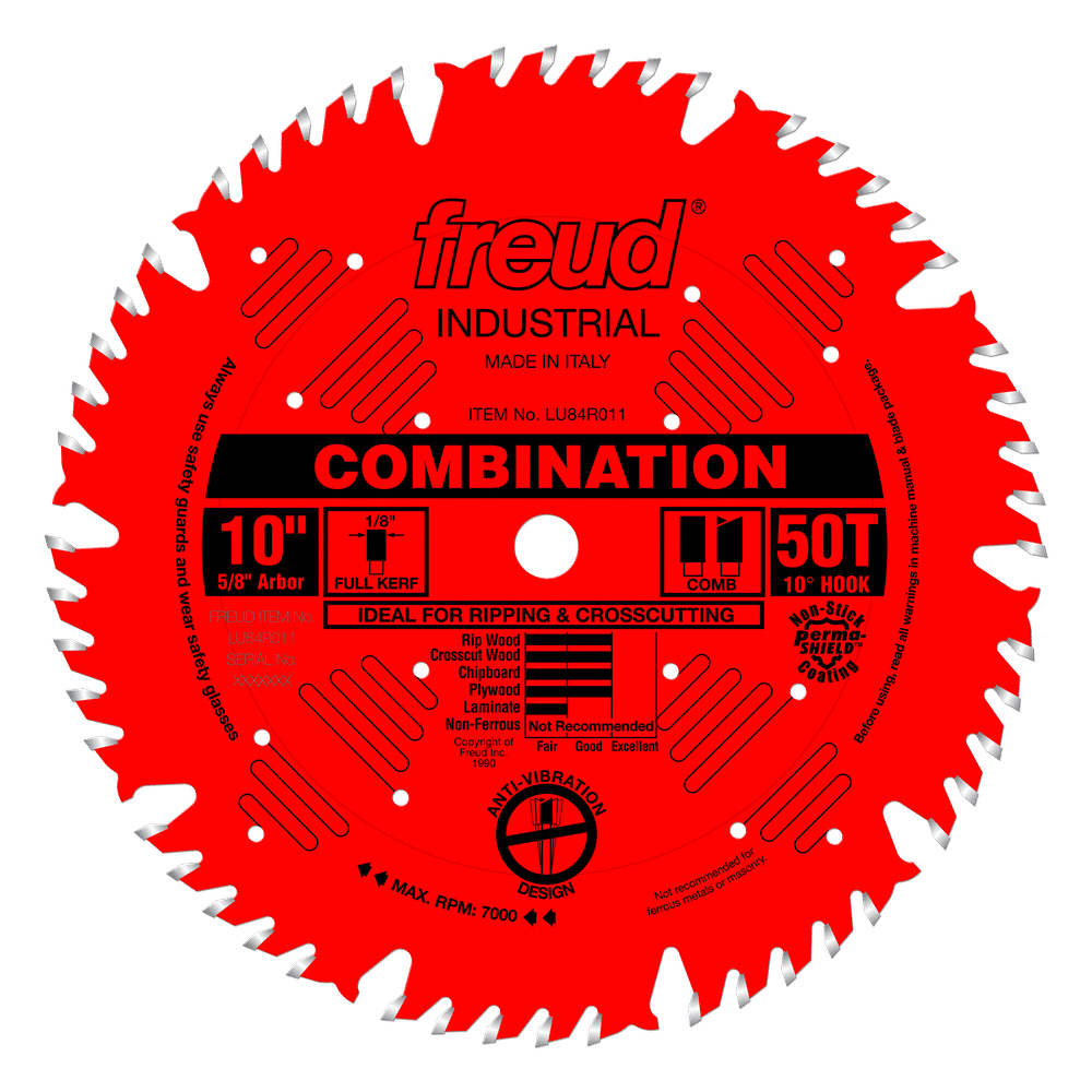 Freud 10 in. D X 5/8 in. Combination TiCo Hi-Density Carbide Combination Saw Blade 50 teeth 1 pk