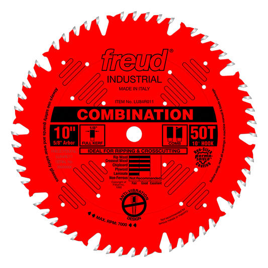 Freud 10 in. D X 5/8 in. Combination TiCo Hi-Density Carbide Combination Saw Blade 50 teeth 1 pk