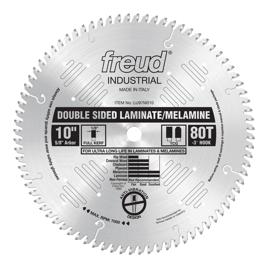 Freud 10 in. D X 5/8 in. Double Sided Laminates TiCo Hi-Density Carbide Saw Blade 80 teeth 1 pk