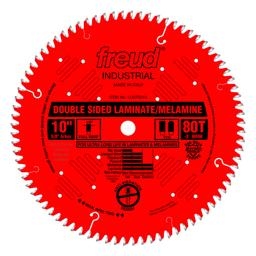 Freud 10 in. D X 5/8 in. Double Sided Laminates TiCo Hi-Density Carbide Saw Blade 80 teeth 1 pk