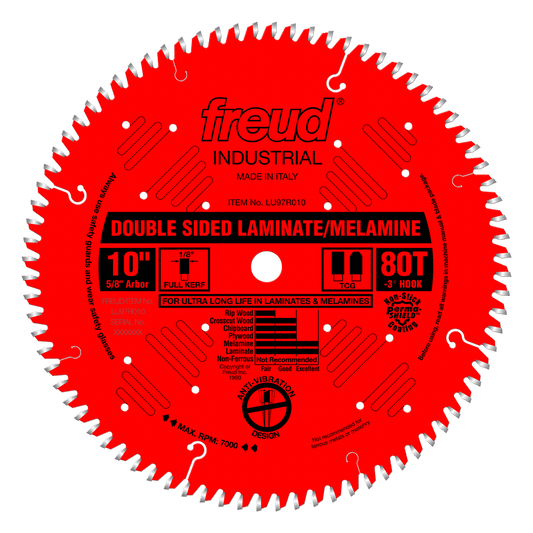 Freud 10 in. D X 5/8 in. Double Sided Laminates TiCo Hi-Density Carbide Saw Blade 80 teeth 1 pk
