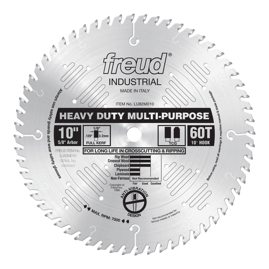 Freud 10 in. D X 5/8 in. HD Multi-Purpose TiCo Hi-Density Carbide Circular Saw Blade 60 teeth 1 pk