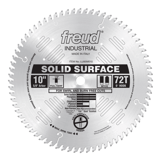 Freud 10 in. D X 5/8 in. Solid Surface TiCo Hi-Density Carbide Circular Saw Blade 72 teeth 1 pk