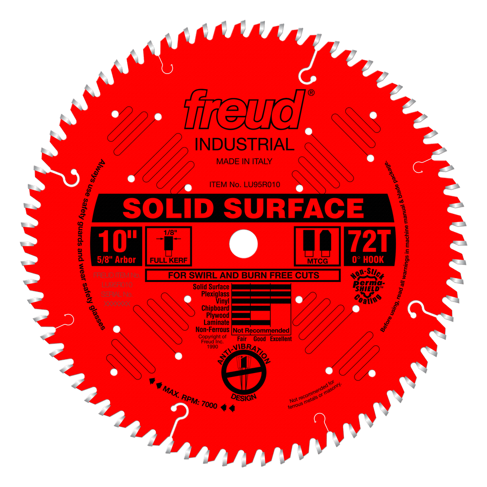Freud 10 in. D X 5/8 in. Solid Surface TiCo Hi-Density Carbide Circular Saw Blade 72 teeth 1 pk
