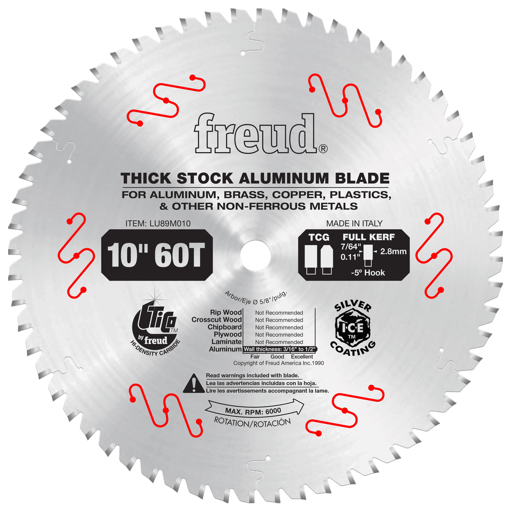 Freud 10 in. D X 5/8 in. Thick Aluminum TiCo Hi-Density Carbide Metal Saw Blade 72 teeth 1 pk