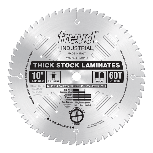 Freud 10 in. D X 5/8 in. Thick Laminate TiCo Hi-Density Carbide Circular Saw Blade 60 teeth 1 pk