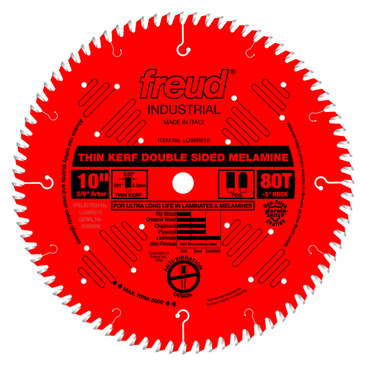 Freud 10 in. D X 5/8 in. Double Sided Laminates TiCo Hi-Density Carbide Saw Blade 80 teeth 1 pk