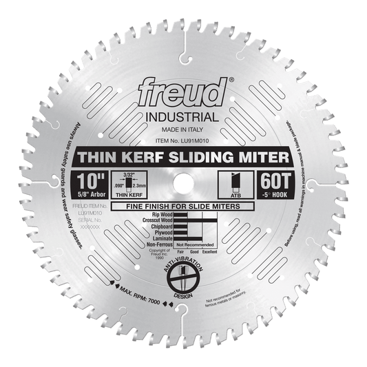 Freud 10 in. D X 5/8 in. Fine Finish TiCo Hi-Density Carbide Circular Saw Blade 60 teeth 1 pk