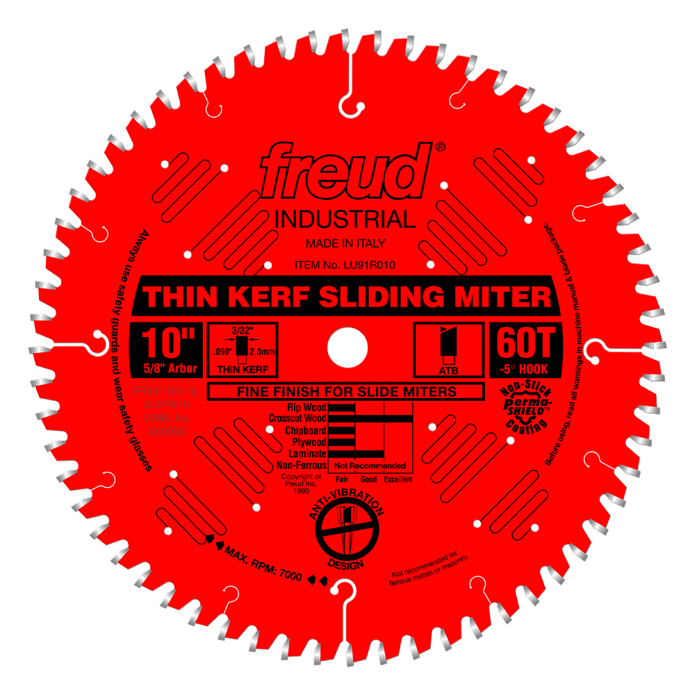 Freud 10 in. D X 5/8 in. Fine Finish TiCo Hi-Density Carbide Circular Saw Blade 60 teeth 1 pk