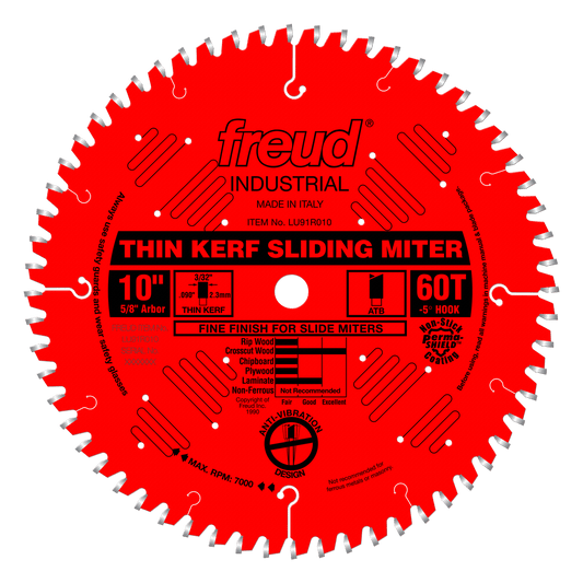 Freud 10 in. D X 5/8 in. Fine Finish TiCo Hi-Density Carbide Circular Saw Blade 60 teeth 1 pk