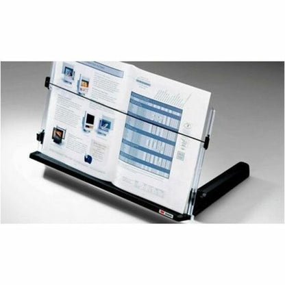 3M In-Line Document Holder - 4" Height x 18" Width - Black, Clear - Plastic