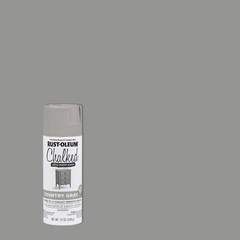 Rust-Oleum Chalked Matte Country Gray Chalky Finish Paint 12 oz