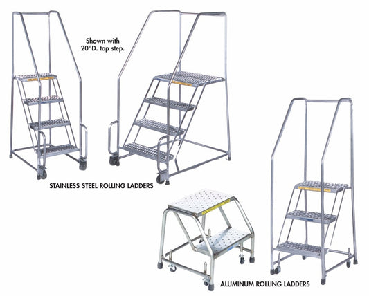 Stainless Steel & Aluminum Rolling Ladders A2S30G**