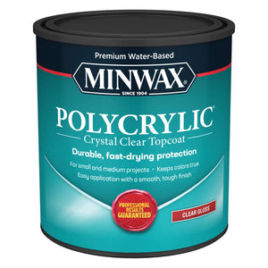 Minwax Polycrylic Gloss Crystal Clear Water-Based Polyurethane 1 qt 65555444