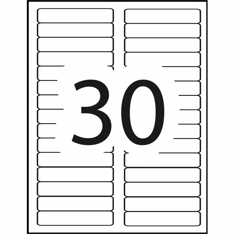 Avery® Blue Filing Labels - Permanent Adhesive - Laser, Inkjet - Blue - 30 / Sheet - 1500 / Box