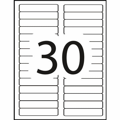 Avery® Blue Filing Labels - Permanent Adhesive - Laser, Inkjet - Blue - 30 / Sheet - 1500 / Box