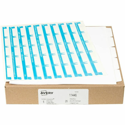 Avery Print & Apply Clear Label Dividers - 125 x Divider(s) - 5 Print-on Tab(s) - 5 - 5 Tab(s)/Set - 25 / Box