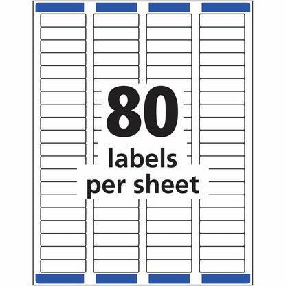 Avery® Easy Peel Return Address Labels - 1/2" Width x 1 3/4" Length - Permanent Adhesive - Rectangle - Laser - Matte - C