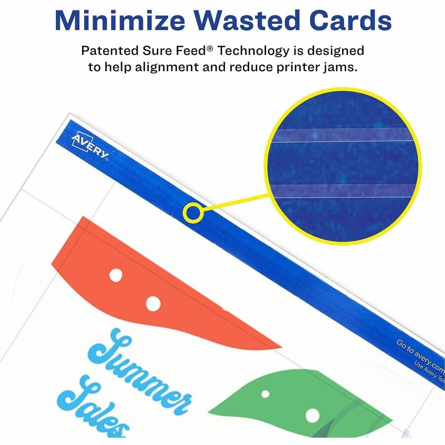 Avery® Sure Feed Postcards - 97 Brightness - 4" x 6" - 80 lb Basis Weight - 216 g/m² Grammage - Matte - FSC - 100 / Box