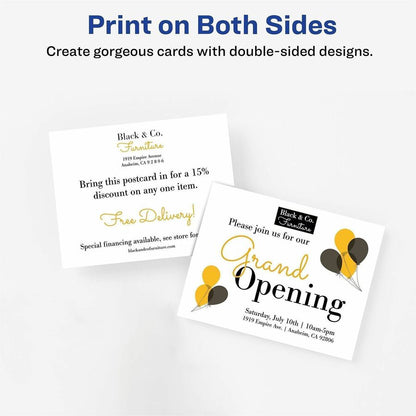Avery® Sure Feed Postcards - 97 Brightness - 4" x 6" - 80 lb Basis Weight - 216 g/m² Grammage - Matte - FSC - 100 / Box